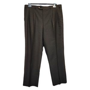 Ted Lapidus Men`s Dress Pants Pura Lana Wool Size 38 Stripe Lined Dubble Pleated